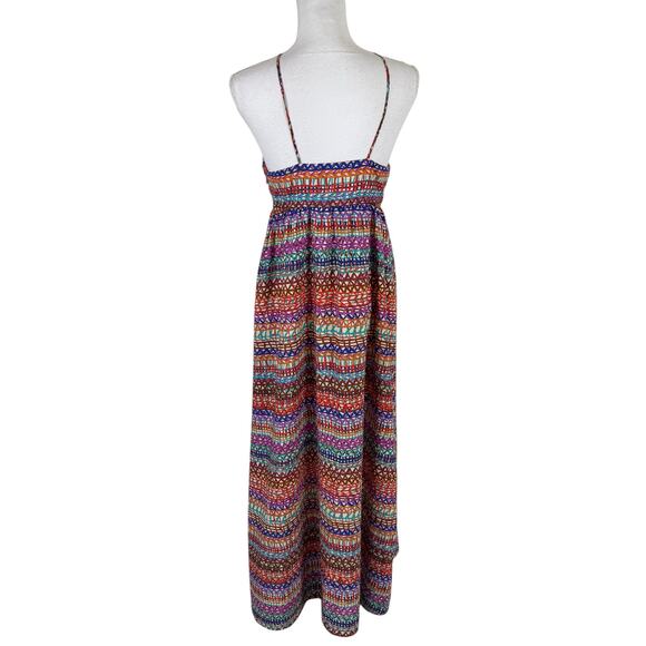 Cece Cynthia Steffe Dress Women 6P Multicolor Maxi Lined Side Zip Beach Resort - Picture 3 of 6